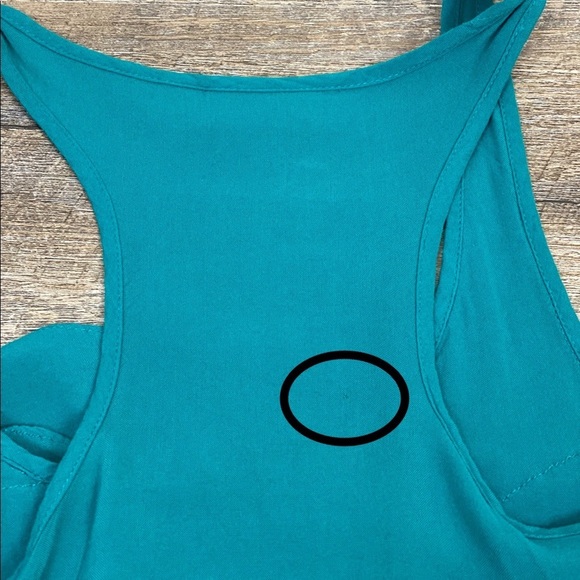 Elle Teal Ruffle front Racerback tank Small - Picture 9 of 9